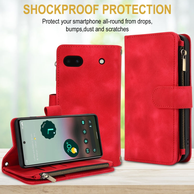 For Google Pixel 6 Dream 9-Card Zipper Wallet RFID Leather Phone Case with Lanyard