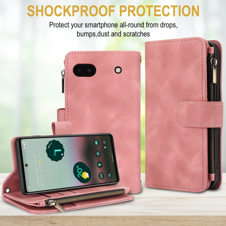 For Google Pixel 6 Dream 9-Card Zipper Wallet RFID Leather Phone Case with Lanyard