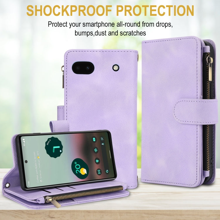 For Google Pixel 6 Dream 9-Card Zipper Wallet RFID Leather Phone Case with Lanyard