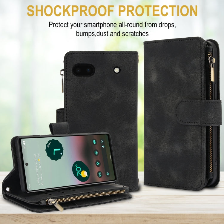 For Google Pixel 6 Dream 9-Card Zipper Wallet RFID Leather Phone Case with Lanyard