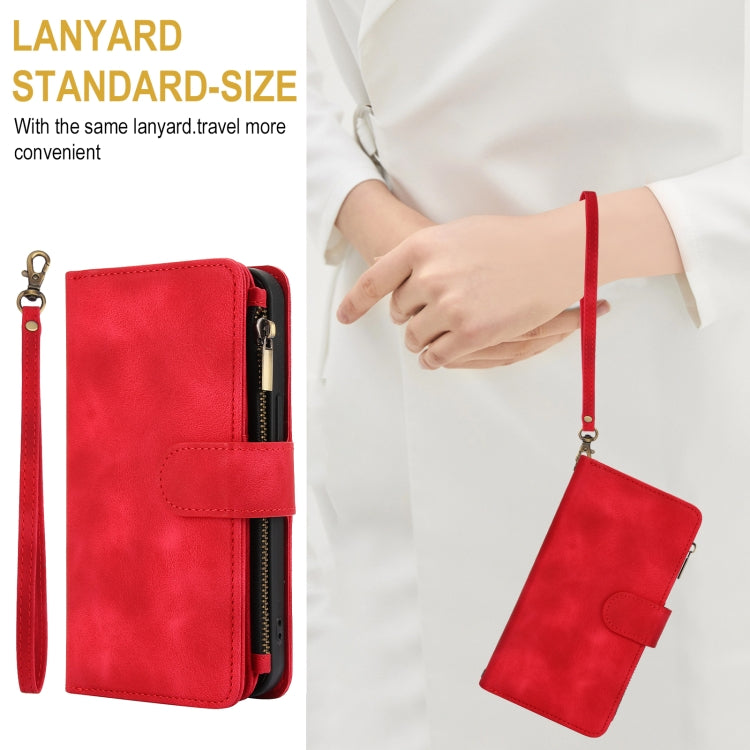 For Google Pixel 8 Dream 9-Card Zipper Wallet RFID Leather Phone Case with Lanyard