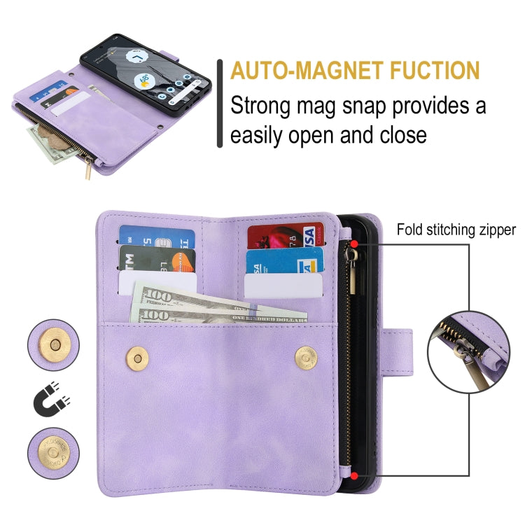 For Google Pixel 8 Pro Dream 9-Card Zipper Wallet RFID Leather Phone Case with Lanyard