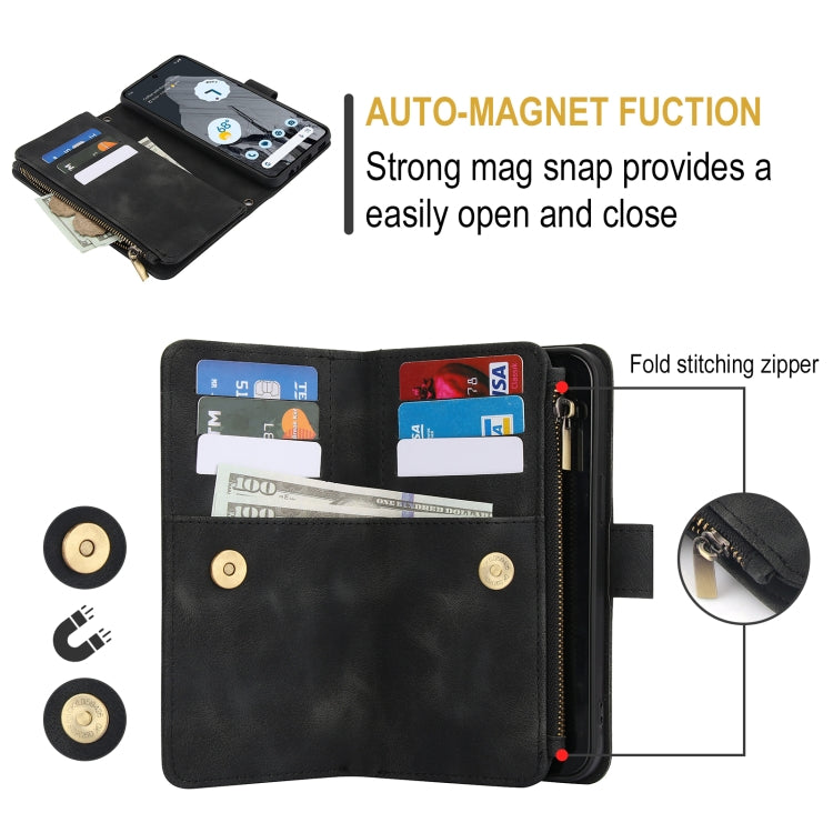 For Google Pixel 8 Pro Dream 9-Card Zipper Wallet RFID Leather Phone Case with Lanyard