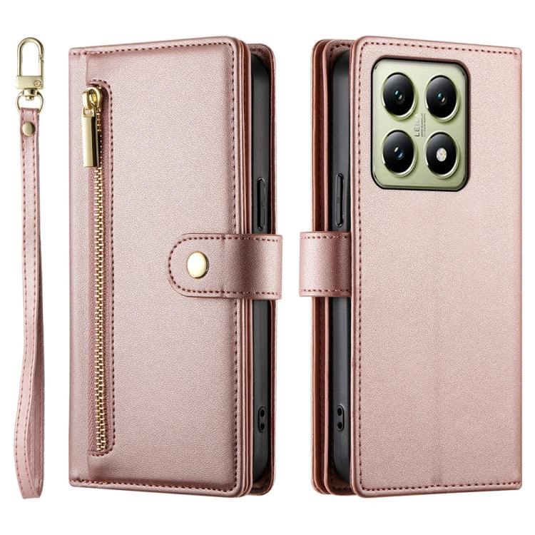 For Xiaomi 14T Nine Card-slot Zipper Wallet Bag Leather Phone Case