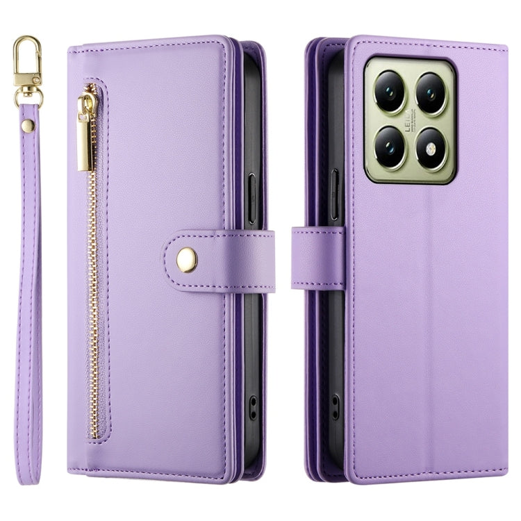For Xiaomi 14T Nine Card-slot Zipper Wallet Bag Leather Phone Case