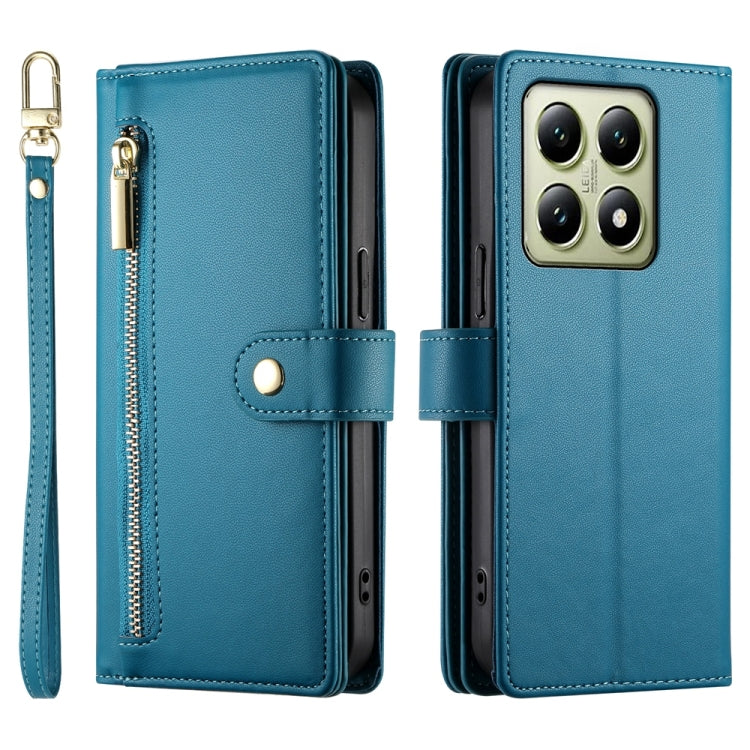 For Xiaomi 14T Nine Card-slot Zipper Wallet Bag Leather Phone Case