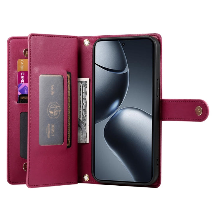 For Xiaomi 14T Pro Nine Card-slot Zipper Wallet Bag Leather Phone Case