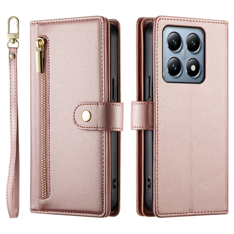 For Xiaomi 14T Pro Nine Card-slot Zipper Wallet Bag Leather Phone Case