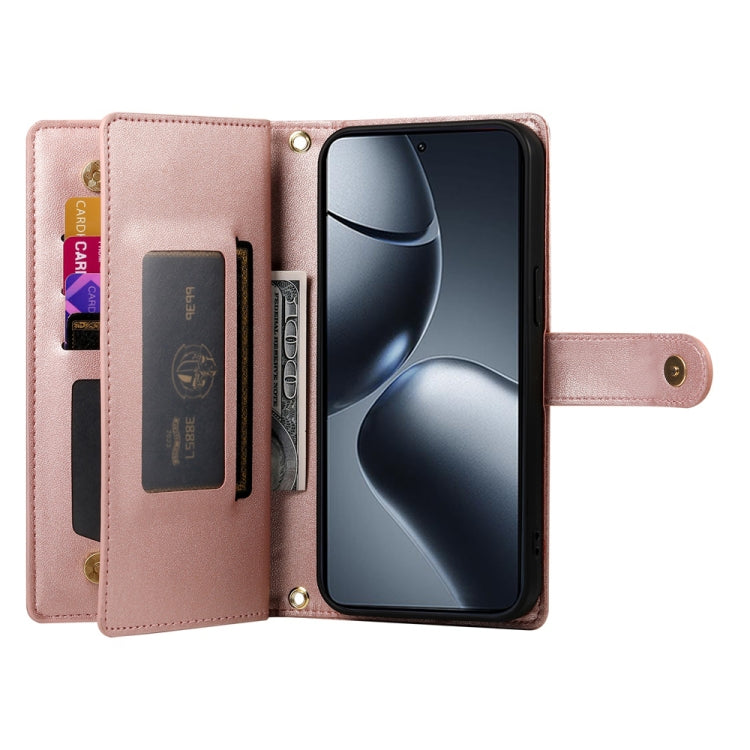 For Xiaomi 14T Pro Nine Card-slot Zipper Wallet Bag Leather Phone Case