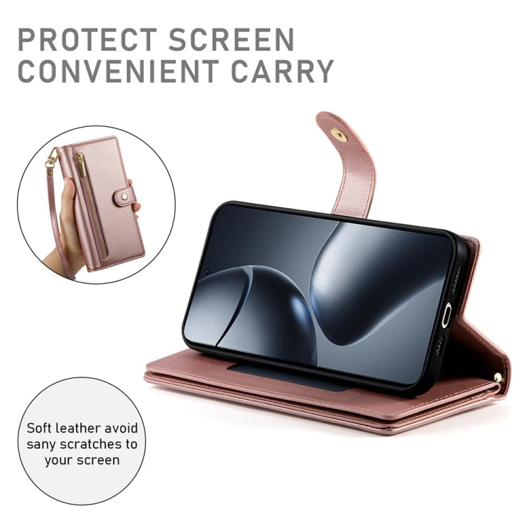 For Xiaomi 14T Pro Nine Card-slot Zipper Wallet Bag Leather Phone Case