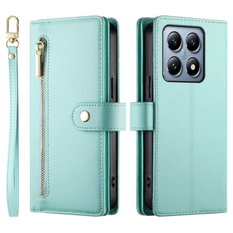 For Xiaomi 14T Pro Nine Card-slot Zipper Wallet Bag Leather Phone Case