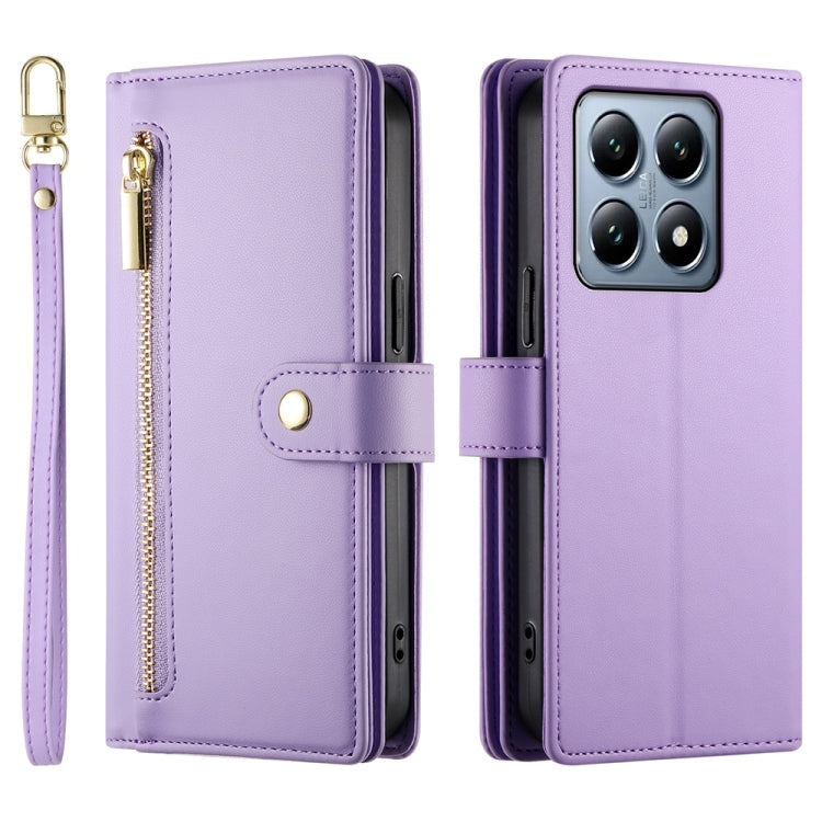 For Xiaomi 14T Pro Nine Card-slot Zipper Wallet Bag Leather Phone Case
