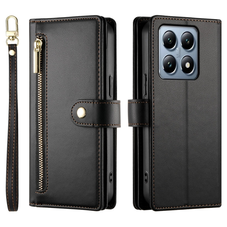 For Xiaomi 14T Pro Nine Card-slot Zipper Wallet Bag Leather Phone Case