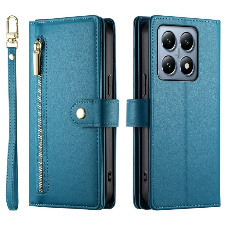 For Xiaomi 14T Pro Nine Card-slot Zipper Wallet Bag Leather Phone Case