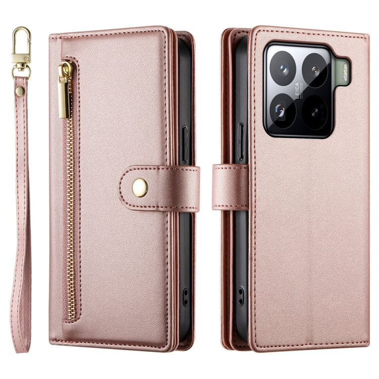 For Xiaomi 15 Pro Nine Card-slot Zipper Wallet Bag Leather Phone Case