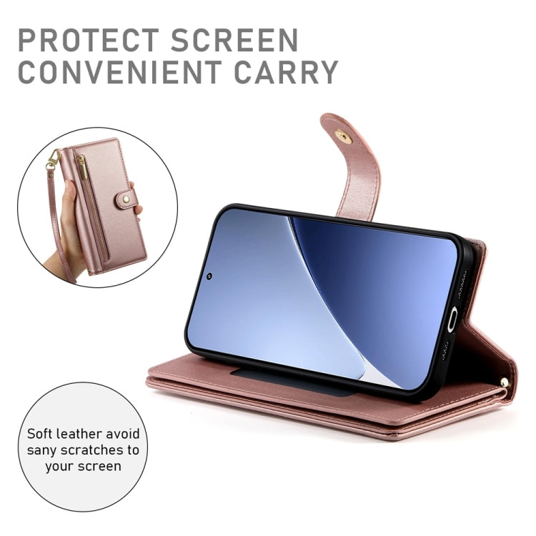 For Xiaomi 15 Pro Nine Card-slot Zipper Wallet Bag Leather Phone Case