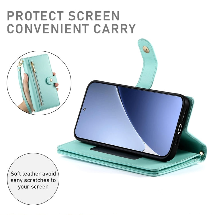 For Xiaomi 15 Pro Nine Card-slot Zipper Wallet Bag Leather Phone Case