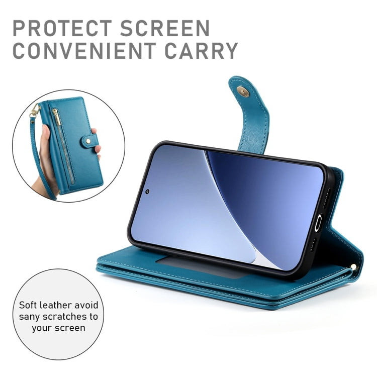 For Xiaomi 15 Pro Nine Card-slot Zipper Wallet Bag Leather Phone Case