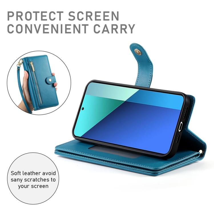For Xiaomi 15 Ultra Nine Card-slot Zipper Wallet Bag Leather Phone Case