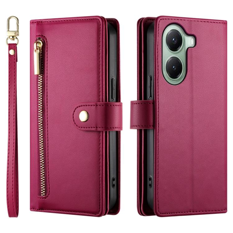For Xiaomi Poco X7 Pro / Redmi Turbo 4 Nine Card-slot Zipper Wallet Bag Leather Phone Case
