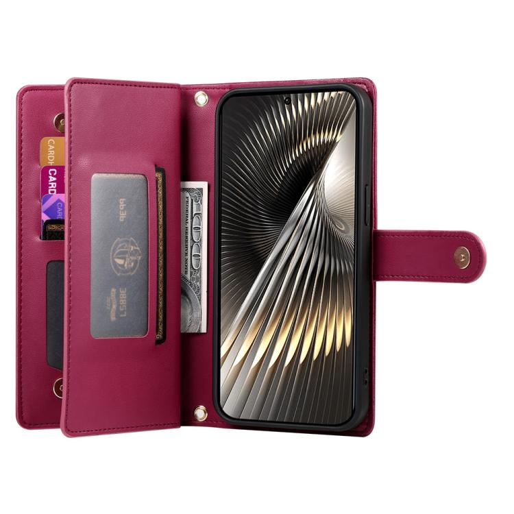 For Xiaomi Poco X7 Pro / Redmi Turbo 4 Nine Card-slot Zipper Wallet Bag Leather Phone Case