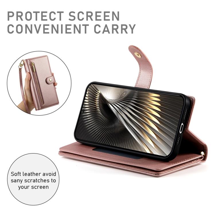 For Xiaomi Poco X7 Pro / Redmi Turbo 4 Nine Card-slot Zipper Wallet Bag Leather Phone Case