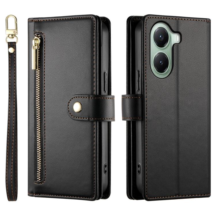 For Xiaomi Poco X7 Pro / Redmi Turbo 4 Nine Card-slot Zipper Wallet Bag Leather Phone Case