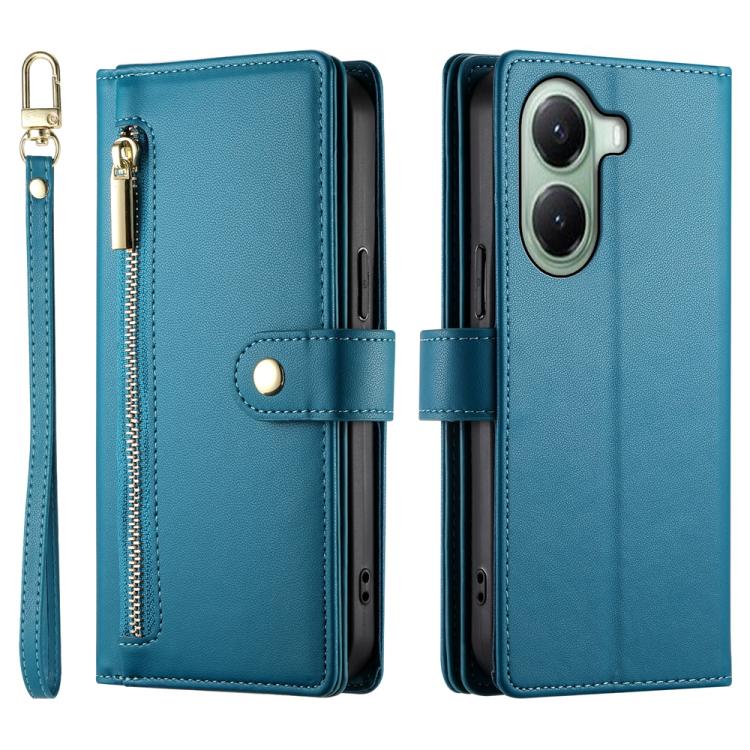 For Xiaomi Poco X7 Pro / Redmi Turbo 4 Nine Card-slot Zipper Wallet Bag Leather Phone Case