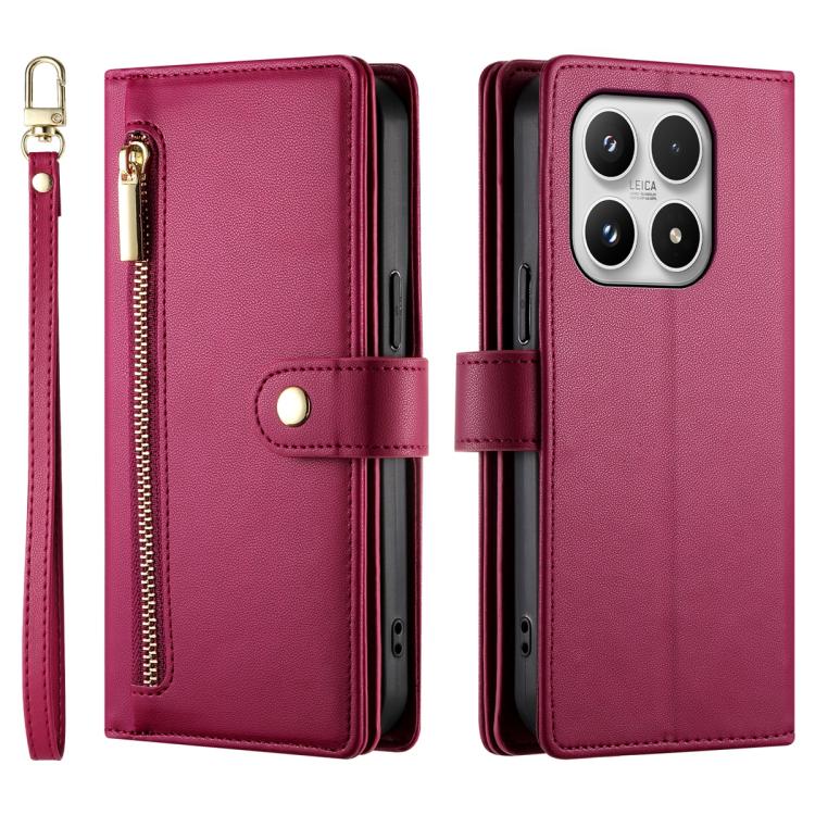 For Xiaomi 17 Nine Card-slot Zipper Wallet Bag Leather Phone Case