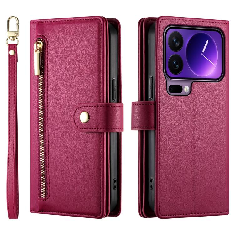 For Xiaomi 17 Pro Nine Card-slot Zipper Wallet Bag Leather Phone Case