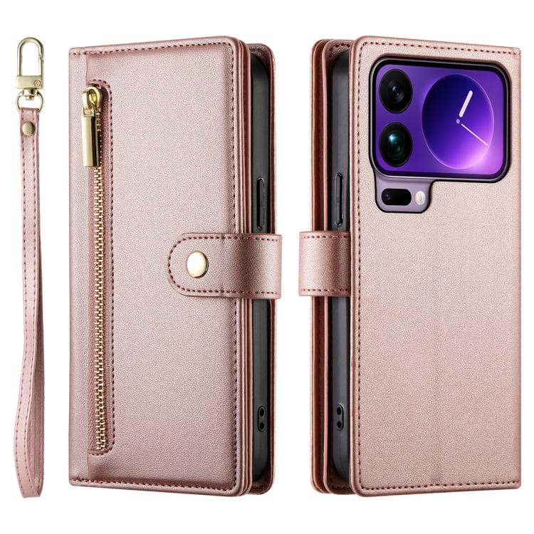 For Xiaomi 17 Pro Max Nine Card-slot Zipper Wallet Bag Leather Phone Case