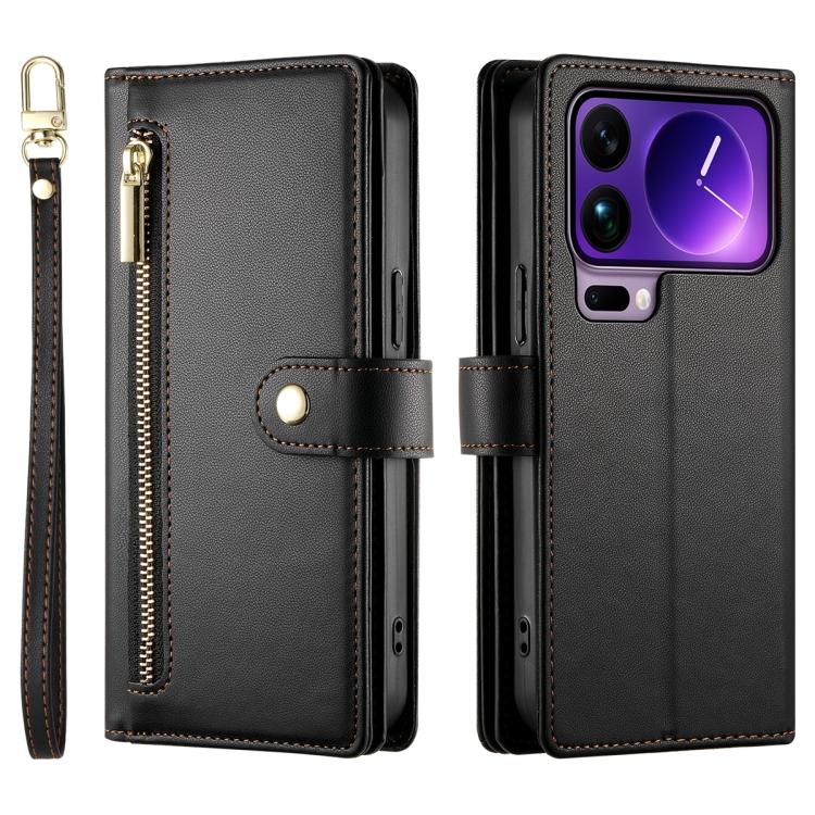 For Xiaomi 17 Pro Max Nine Card-slot Zipper Wallet Bag Leather Phone Case