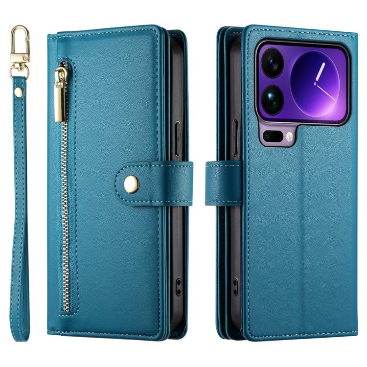 For Xiaomi 17 Pro Max Nine Card-slot Zipper Wallet Bag Leather Phone Case