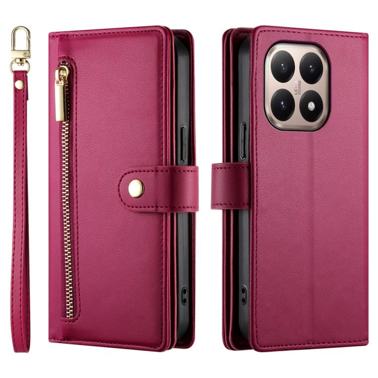 For Xiaomi 15T 5G Nine Card-slot Zipper Wallet Bag Leather Phone Case