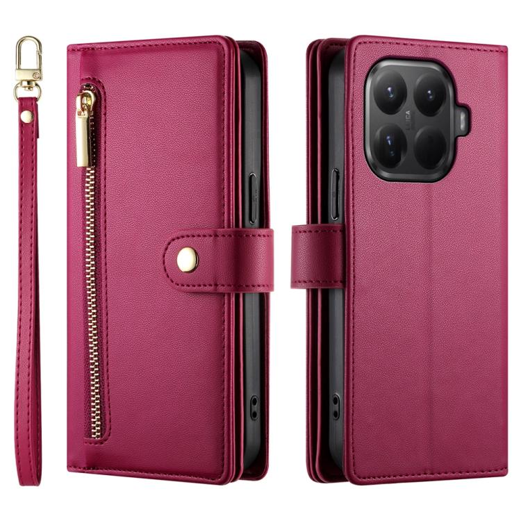 For Xiaomi 15T Pro 5G Nine Card-slot Zipper Wallet Bag Leather Phone Case
