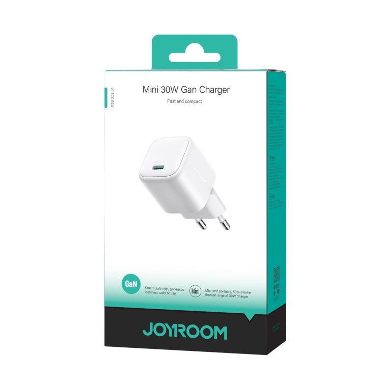 JOYROOM JR-TCG15 30W GaN USB-C / Type-C Port Mini Charger, Plug:EU Plug - White