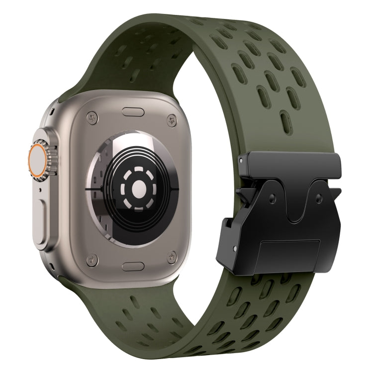 For Apple Watch 46mm / 49mm / 45mm / 44mm Mesh Silicone Buckle Watch Band