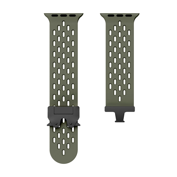 For Apple Watch 46mm / 49mm / 45mm / 44mm Mesh Silicone Buckle Watch Band