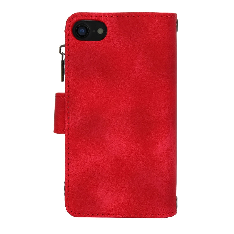 For iPhone 7 / 8 / SE 2022 Dream 9-Card Zipper Wallet RFID Leather Phone Case with Lanyard