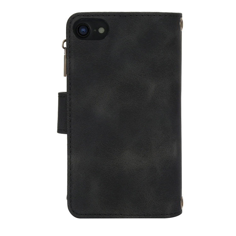 For iPhone 7 / 8 / SE 2022 Dream 9-Card Zipper Wallet RFID Leather Phone Case with Lanyard