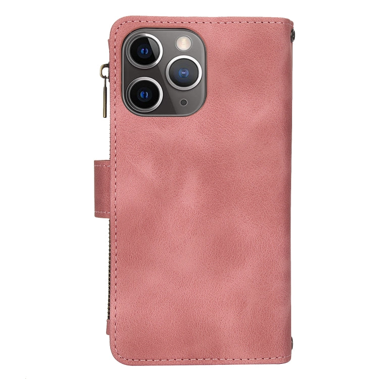 For iPhone 11 Pro Dream 9-Card Zipper Wallet RFID Leather Phone Case with Lanyard
