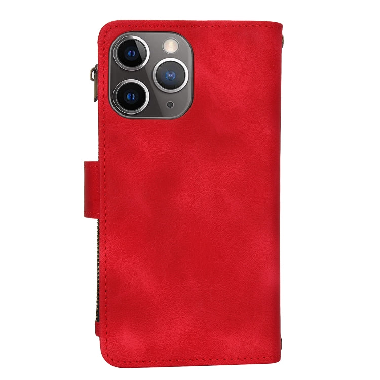 For iPhone 11 Pro Max Dream 9-Card Zipper Wallet RFID Leather Phone Case with Lanyard