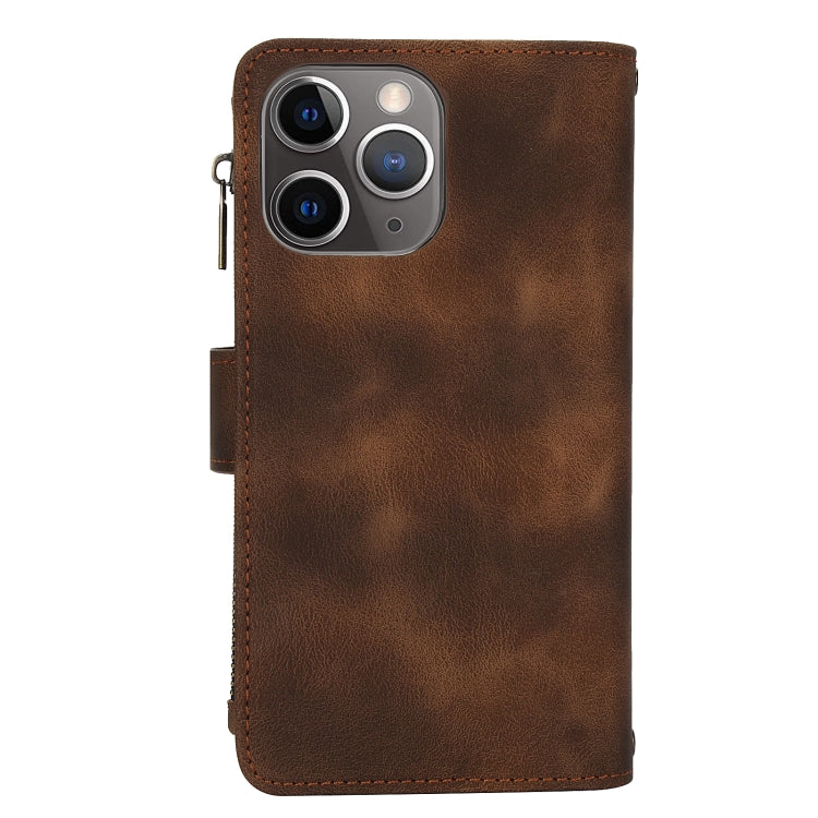 For iPhone 11 Pro Max Dream 9-Card Zipper Wallet RFID Leather Phone Case with Lanyard