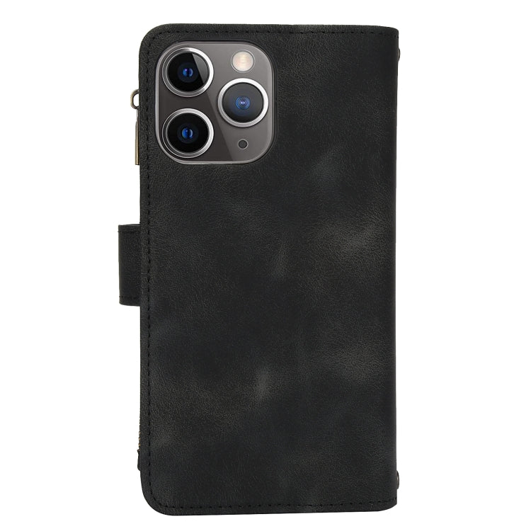 For iPhone 11 Pro Max Dream 9-Card Zipper Wallet RFID Leather Phone Case with Lanyard