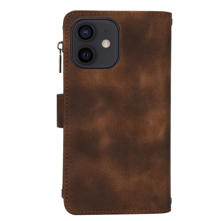 For iPhone 12 Dream 9-Card Zipper Wallet RFID Leather Phone Case with Lanyard