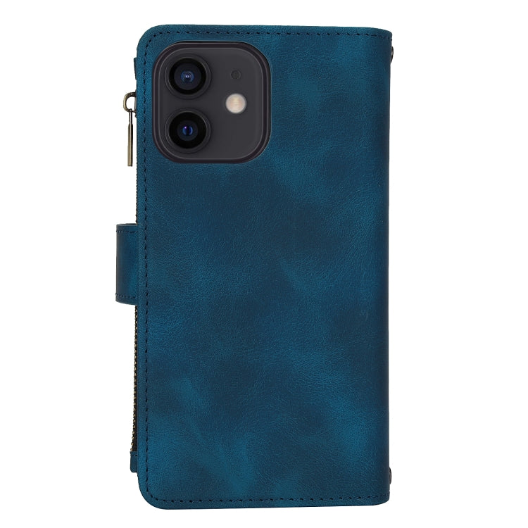 For iPhone 12 mini Dream 9-Card Zipper Wallet RFID Leather Phone Case with Lanyard