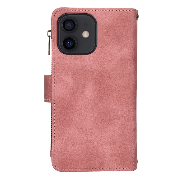 For iPhone 12 mini Dream 9-Card Zipper Wallet RFID Leather Phone Case with Lanyard