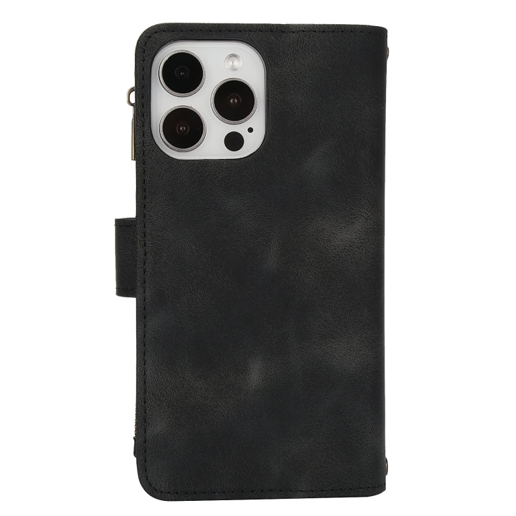For iPhone 13 Pro Max Dream 9-Card Zipper Wallet RFID Leather Phone Case with Lanyard