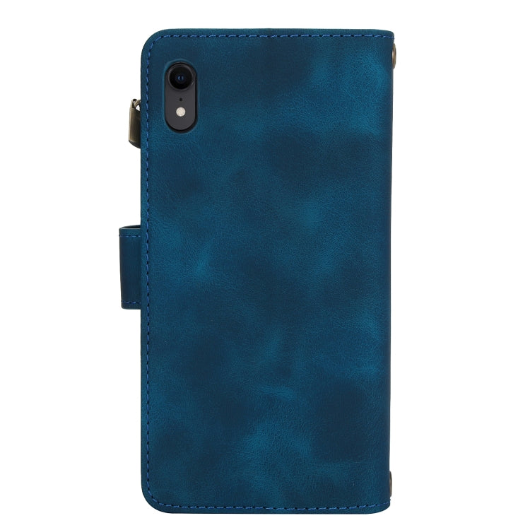 For iPhone XR Dream 9-Card Zipper Wallet RFID Leather Phone Case with Lanyard