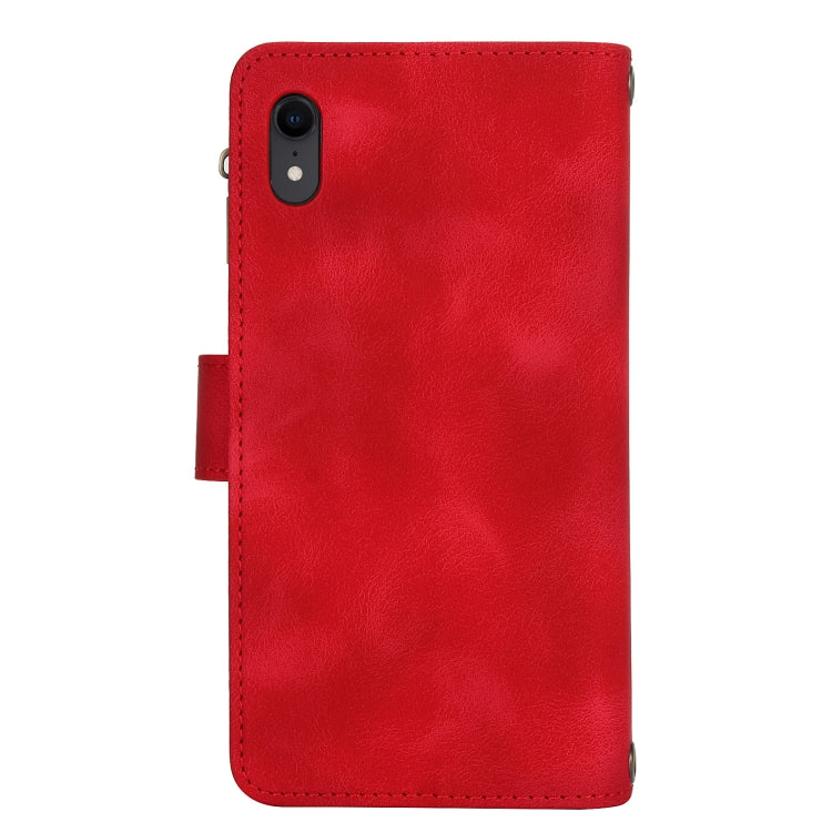 For iPhone XR Dream 9-Card Zipper Wallet RFID Leather Phone Case with Lanyard